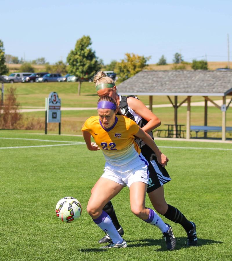 UNI struggles in first conference game, fall to Lady Bears 2-1