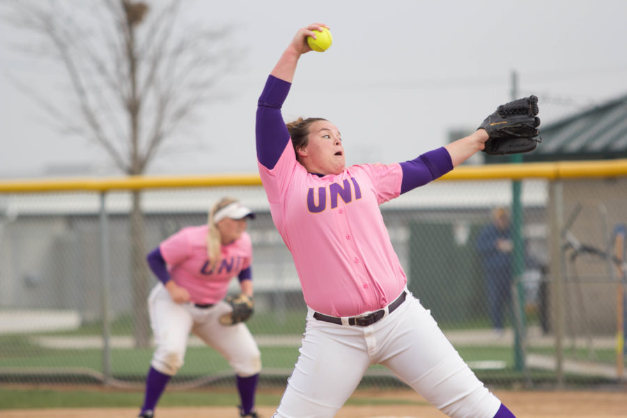 Chelsea Ross winds up for the pitch. Ross leads the Panthers with nine homeruns and 145 strikeouts