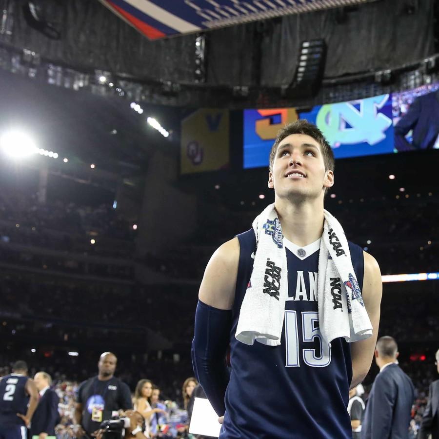 Villanovas+Ryan+Arcidiacono+smiles+as+he+walks+off+the+court+after+defeating+Oklahoma.+Villanova+plays+UNC+Monday+night+at+8%3A19+p.m.