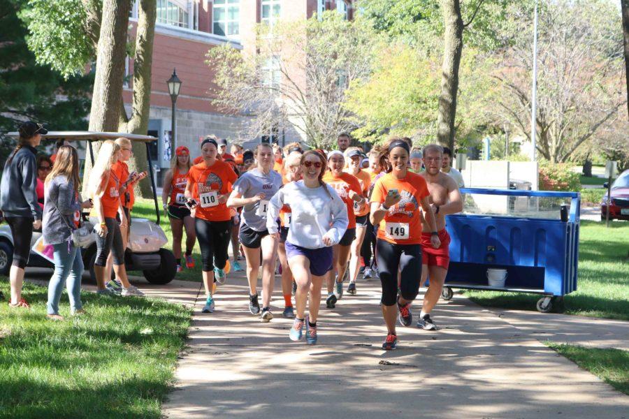 The start of the 5k took off by the Alumni House, where it also ended. The Miracles for Miles 5k is only one of many Dance Marathon events. 