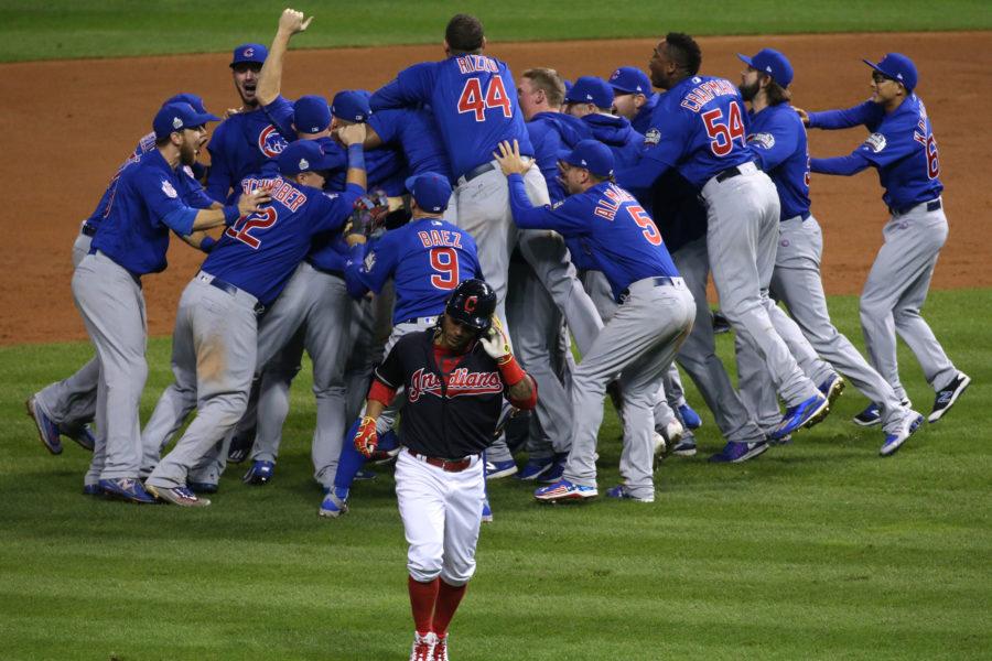 The Chicago Cubs celebrate their World Series victory along with their devoted fans. The win ends a 108-year championship draught. 