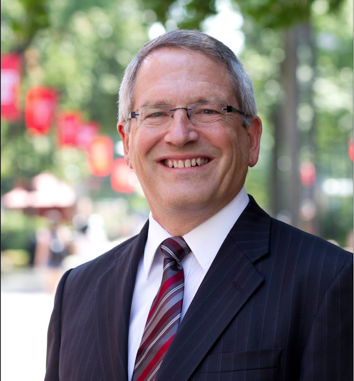 Neil Theobald, former Temple University president, was the first finalist announced in the running to become UNIs 11th president. 