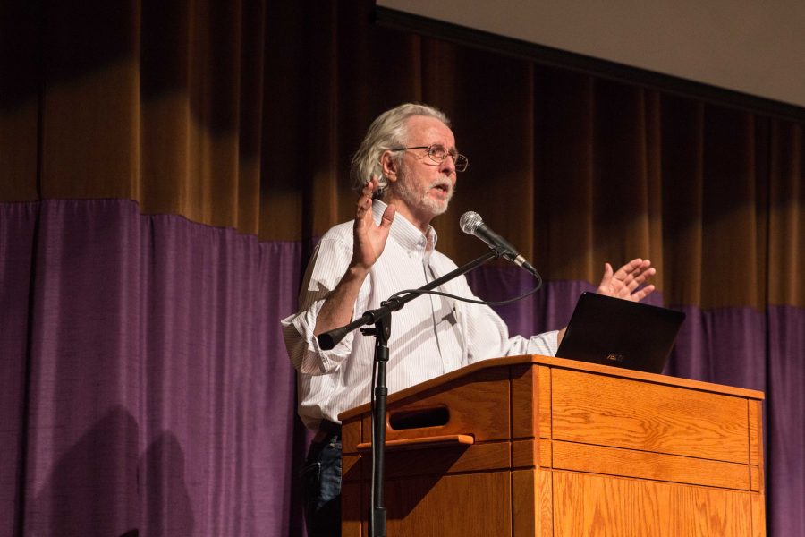 Joe Gorton, president of United Faculty, started off the meeting that occurred Friday, Jan. 27. He emphasized that this was a crucial moment at the university and that a multitude of issues could arise from changes that could be made to collective bargaining rights for public employees.