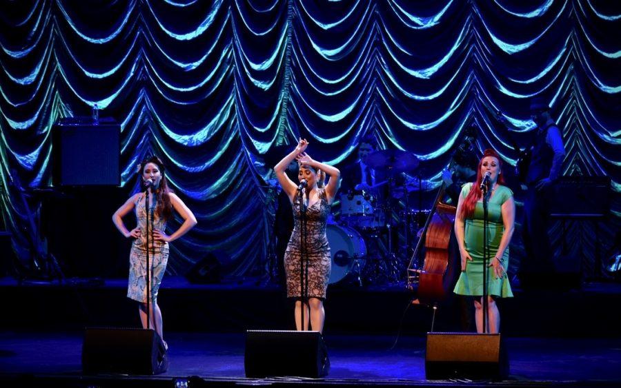 Viral pop sensation Postmodern Jukebox performed at the GBPAC Thursday, Jan. 26. Pictured (from left to right) are singers Robyn Adele Anderson, Brielle Von Hugel and Dani Armstrong