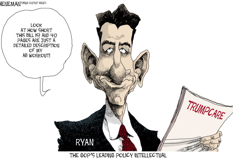 The+cartoon+depicts+Speaker+of+the+House+Paul+Ryan.+According+to+a+March+23+Quinnipiac+poll%2C+17+percent+of+Americans+approved+of+the+American+Health+Care+Act%2C+and+56+percent+disapproved.