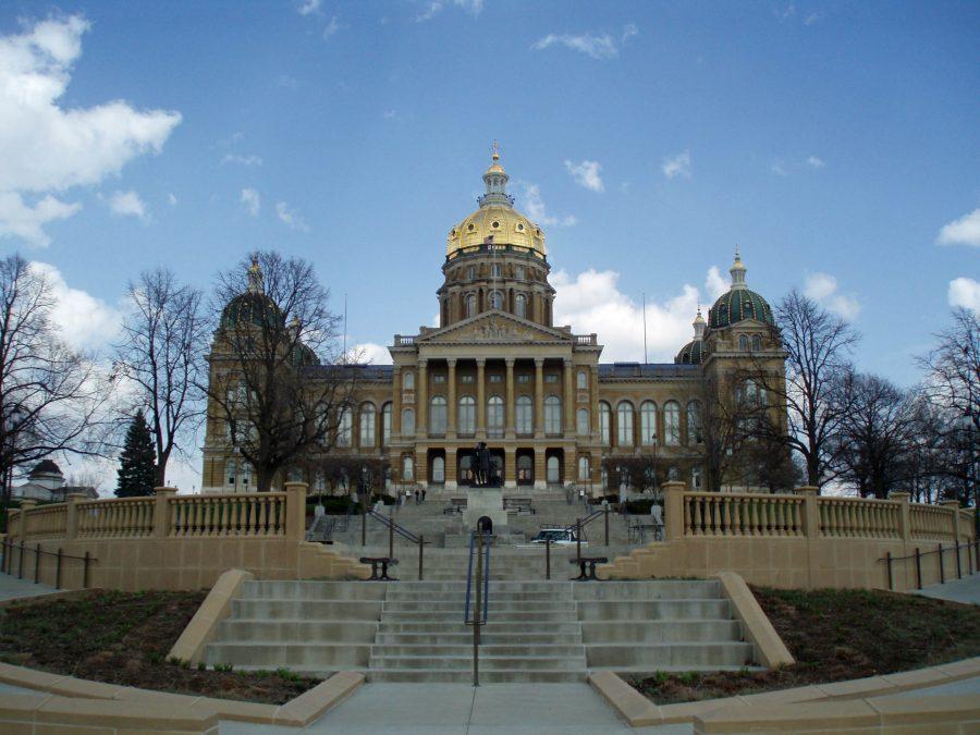 The Iowa State Capitol building is pictured above. State Senator Mark Chelgren proposed a bill that would seek even political representation among Iowa college professors