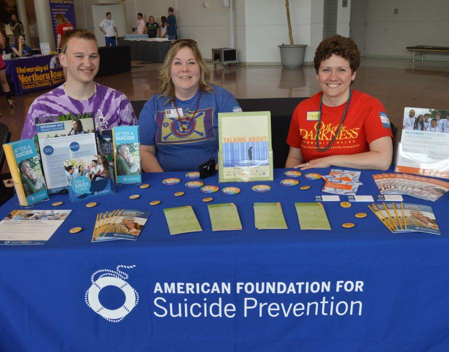 Christy Kessens (pictured right) serves as the public policy chair on the Iowa board for the American Foundation for Suicide Prevention (AFSP). Kessens worked to bring the first Out of the Darkness Campus Walk to UNI four years ago. 