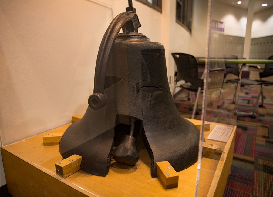 The bell is currently situated on the ground floor of the Maucker Union near the Health Beat. History professor Thomas Connors wants to see the bell relocated to the site of the original orphanage, near the Center for Multicultural Education.