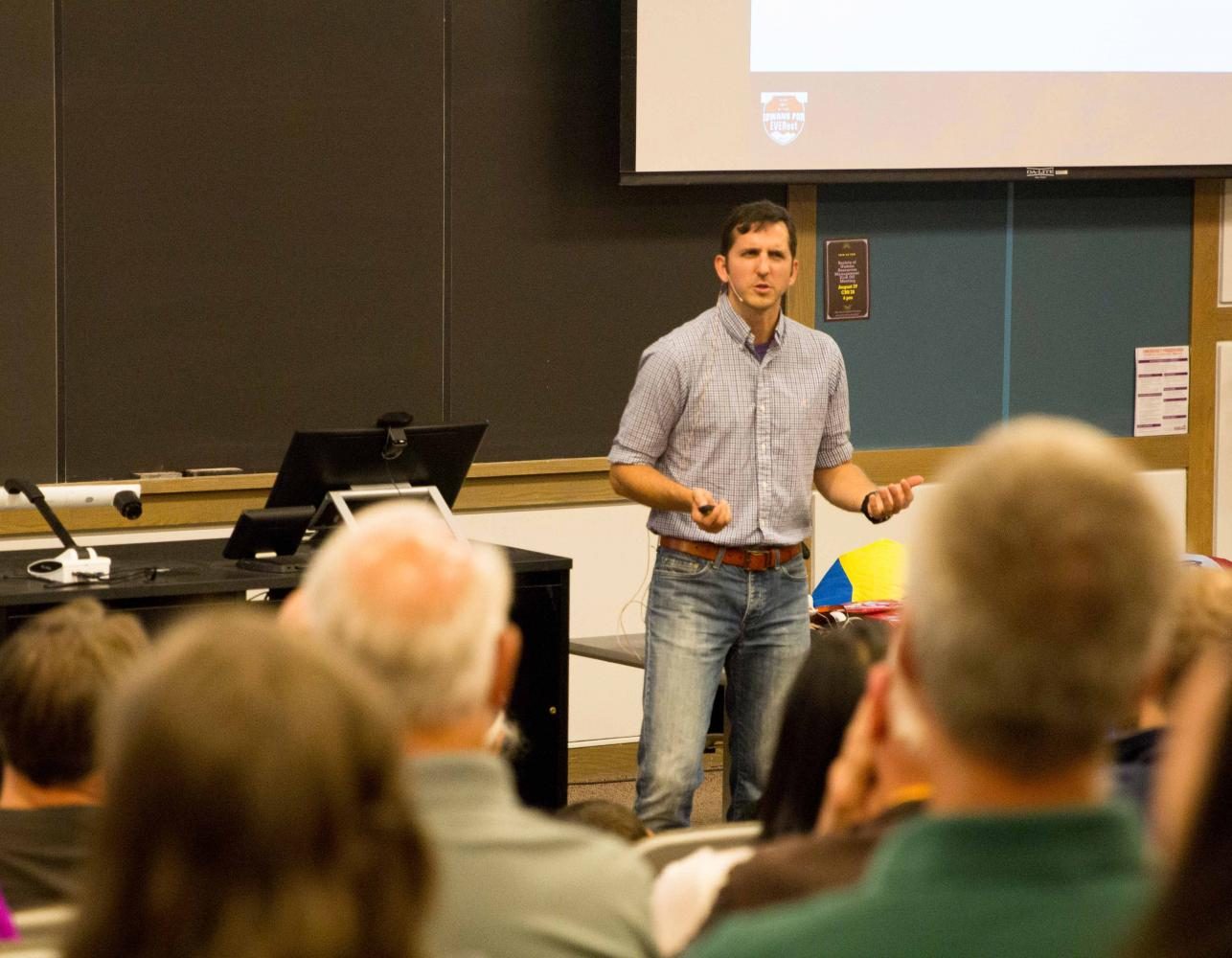 UNI professor Andy Anderson speaks about his climb of Mount Everest.