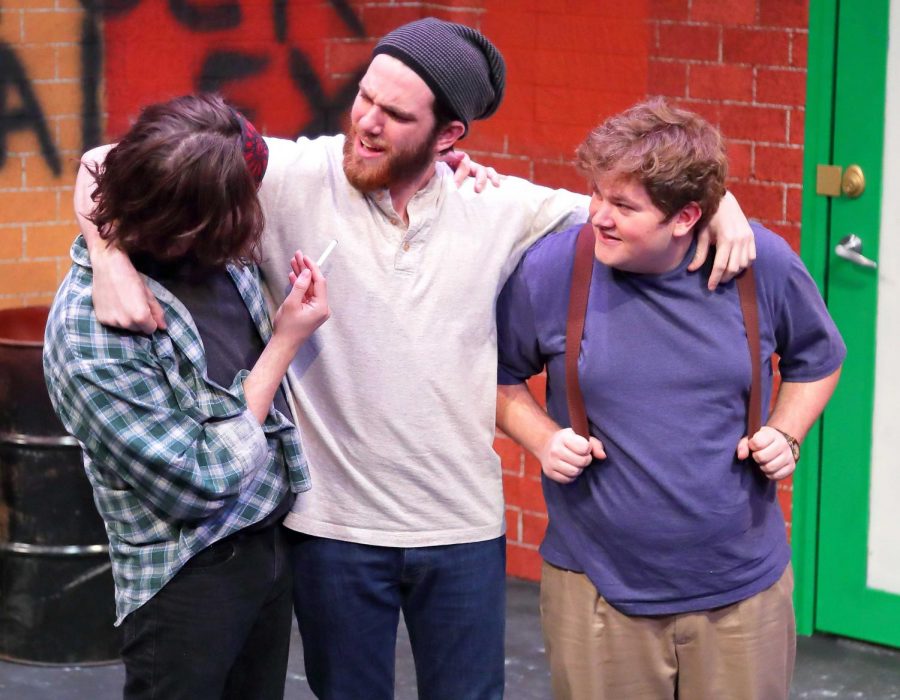 Theatre UNI premiered The Aliens on Thursday, Oct. 19 and finished running on Sunday, Oct. 29. The Strayer Wood Theatre performances featured the acting talents (pictured from left to right) of Jakob Reha, Sam Wiegens and Luke Van Cleve.