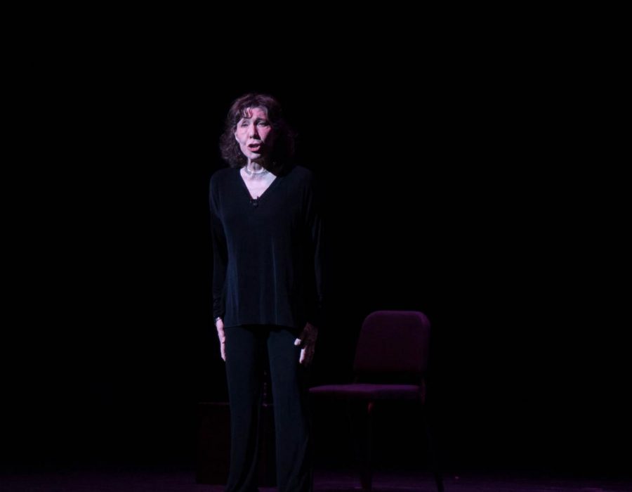 Legendary actress and comedian Lily Tomlin (of Laugh-In fame) performed a one-woman comedy show last Friday, Oct. 6, at the Gallagher Bluedorn Performance Arts Center (GBPAC)