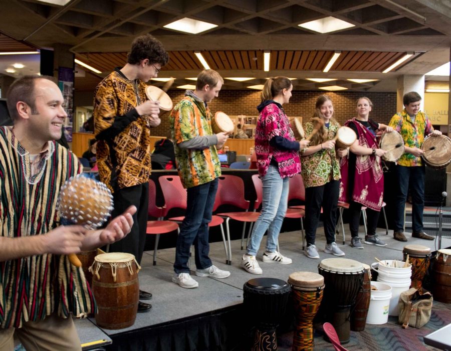 UNIs West African Drum Ensemble performed in Maucker Union this week.