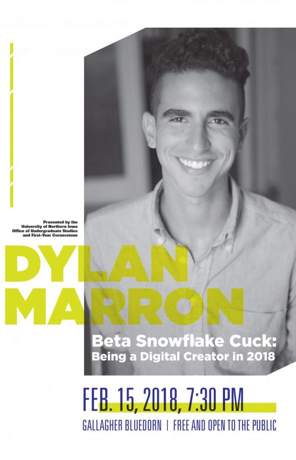 Dylan+Marron%2C+a+videographer+and+writer%2C+will+be+speaking+at+UNI+on+Feb.+15+on+being+a+creator+in+2018.