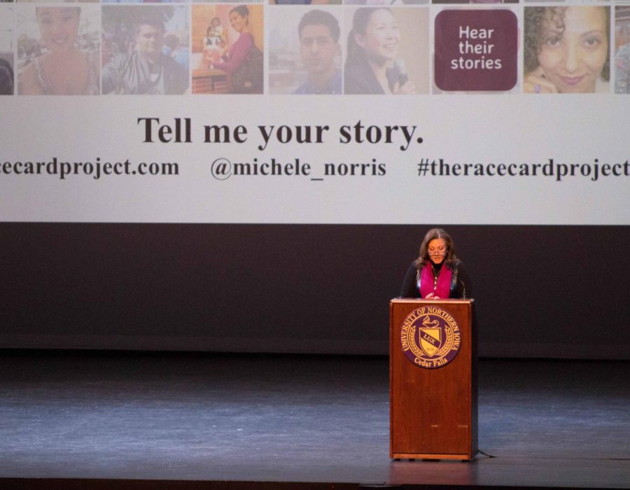 Michele Norris, an NPR journalist and author, gave a presentation called the Race Card Project at the GBPAC.