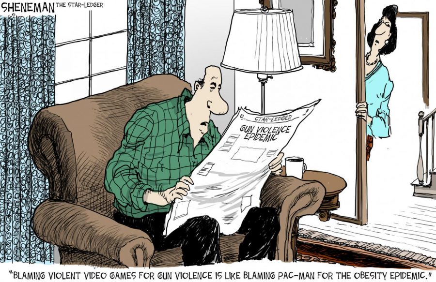 Opinion+columnist+Sam+King+discusses+the+tendency+to+blame+violent+media+and+video+games+in+the+wake+of+mass+shootings.+