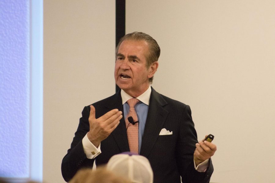 Public relations professional Fraser Seitel visited UNI this Tuesday to talk about PR in the era of nationalism.