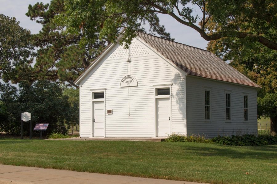 UNIs one-room schoolhouse is located behind the Student Health Center and plays host to different events throughout the year.