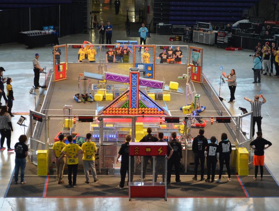 On+Saturday%2C+March+24%2C+the+McLeod+Center+hosted+the+FIRST+Robotics+Competition.+The+event+brought+high+schoolers+from+all+over+the+world+to+UNIs+campus.