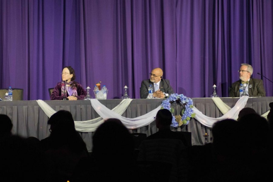 Rabbi Rebecca Kushner, Imam Mohammed F. Fahmy and Reverend David Glenn-Burns spoke on the MSU interfaith panel.