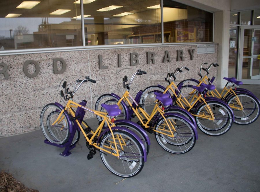 UNI will soon be expanding their bike-share program. Bikes are located in front of Rod Library.