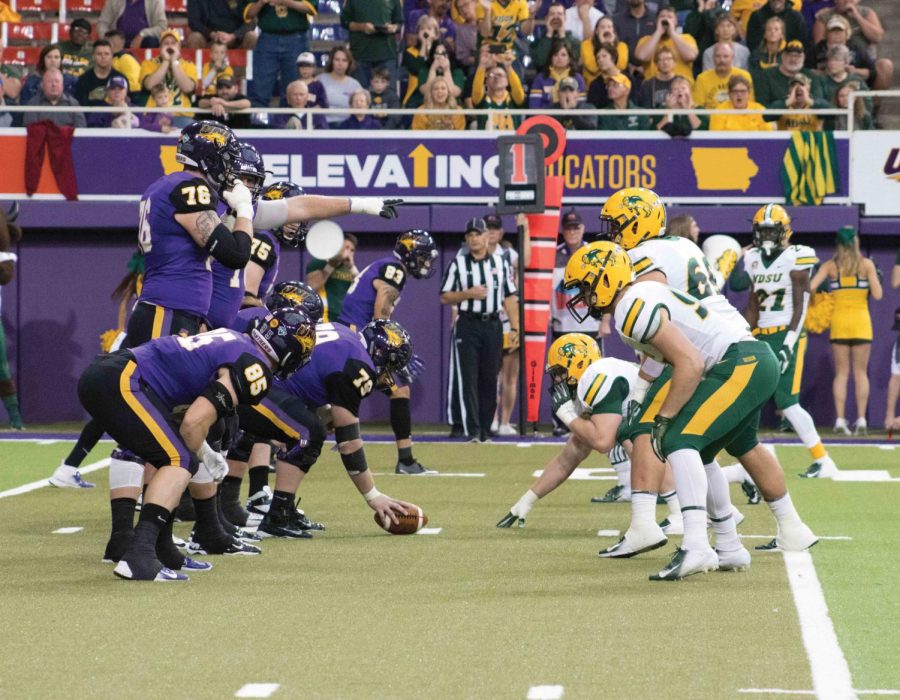 The UNI offense was able to quickly jump onto the scoreboard in the first quarter 14-0, but the North Dakota State running game was too strong down the stretch as the reigning national champions cruised in the fourth quarter to a 25 point win Saturday in the UNI Dome.