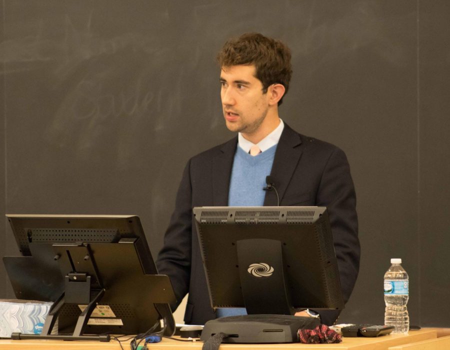 Eric Schmalz, community manager for the History Unfolded project at the United States Holocaust Museum visited to give a speech on anti-semitism.