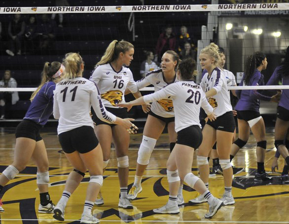 With four matches remaining before the conference tournament, UNI (19-8) has fallen behind Illinois State in the Missouri Valley Conference standings by one half game.