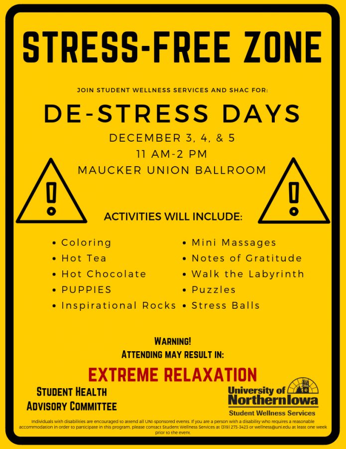 UNI to hold De-Stress Days for dead week