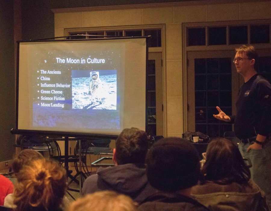 Joshua Sebree lectured about Life and the Moon in conjunction with last Sundays lunar eclipse.