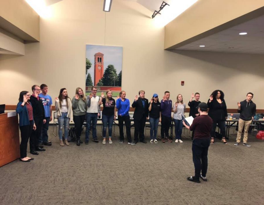 The new Upper Cabinet members of Northern Iowa Student Government were officially sworn into their positions on Wednesday, April 10. The new members began work in their individual roles on Monday, April 15.