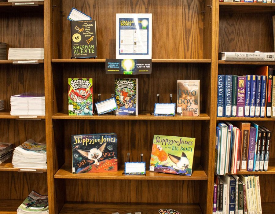 The IRTS Lab in Schindler Education Center is showcasing a display of challenged literature in observation of Banned Books Week from Sept. 22 to 28.