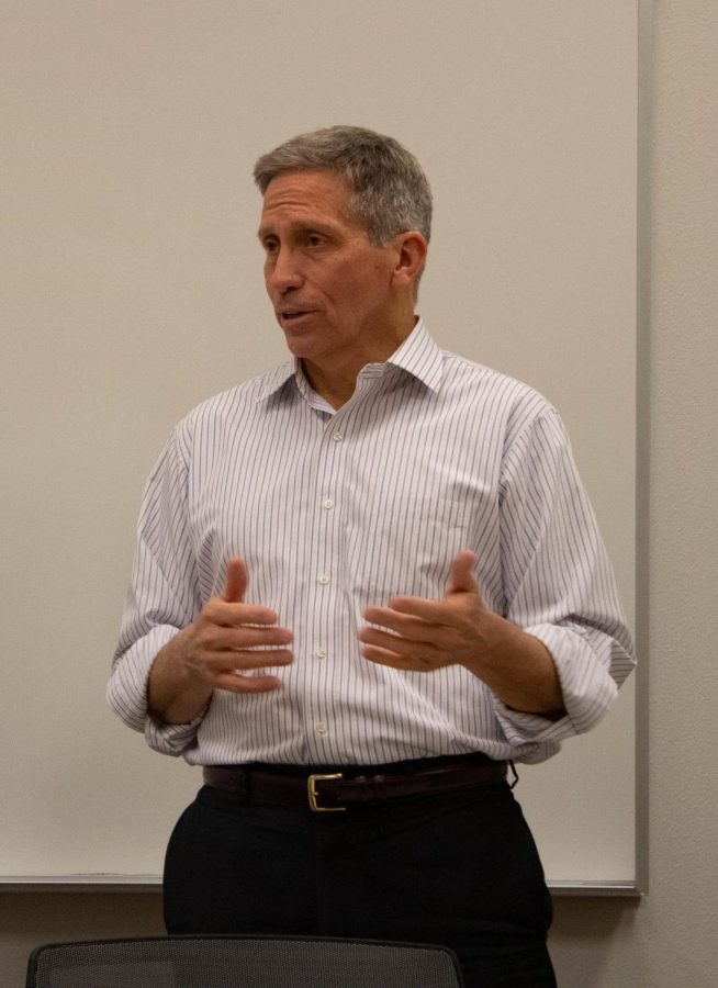 Democratic candidate for the U.S. Senate Cal Woods visited UNI on Thursday, Feb. 27 in Maucker Union to discuss his platform with students. Woods is challenging current U.S. Senator Joni Ernst.