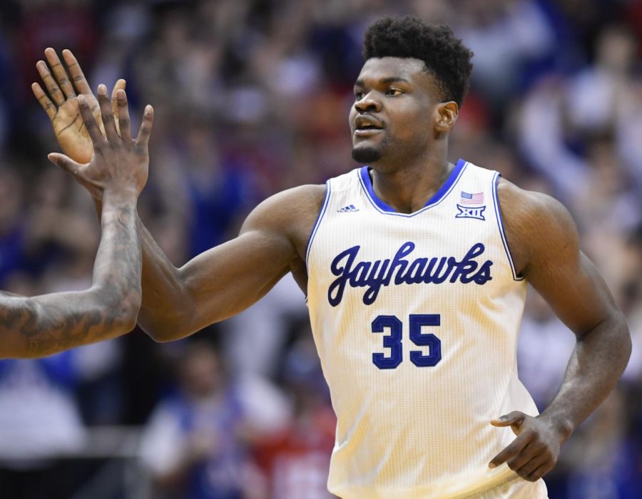 Uduoka+Azubuike+and+the+Kansas+Jayhawks+look+to+be+the+top-seeded+team+in+this+year%E2%80%99s+NCAA+tournament.+They+will+look+to+win+their+first+championship+since+2008.