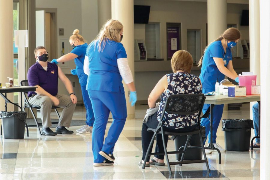 The UNI Student Health Clinic hosts a walk-in flu shot clinic on Tuesday, Sept 15 in GBPAC. Flu shot clinics will continue for the next month as the clinic prepares to navigate flu season amidst the ongoing COVID-19 pandemic.