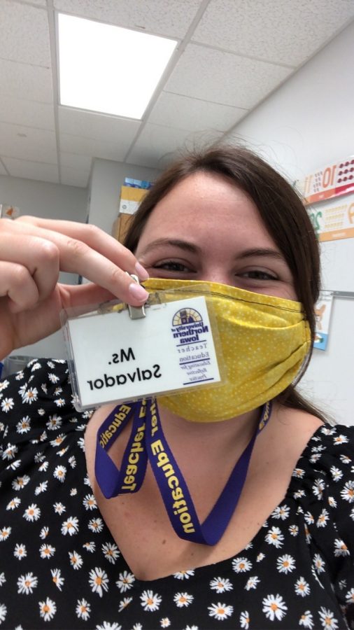 UNI elementary education major Camryn Salvador is completing her student teaching in Burlington, Iowa this fall, in an educational system which has seen significant changes due to the COVID-19 pandemic.