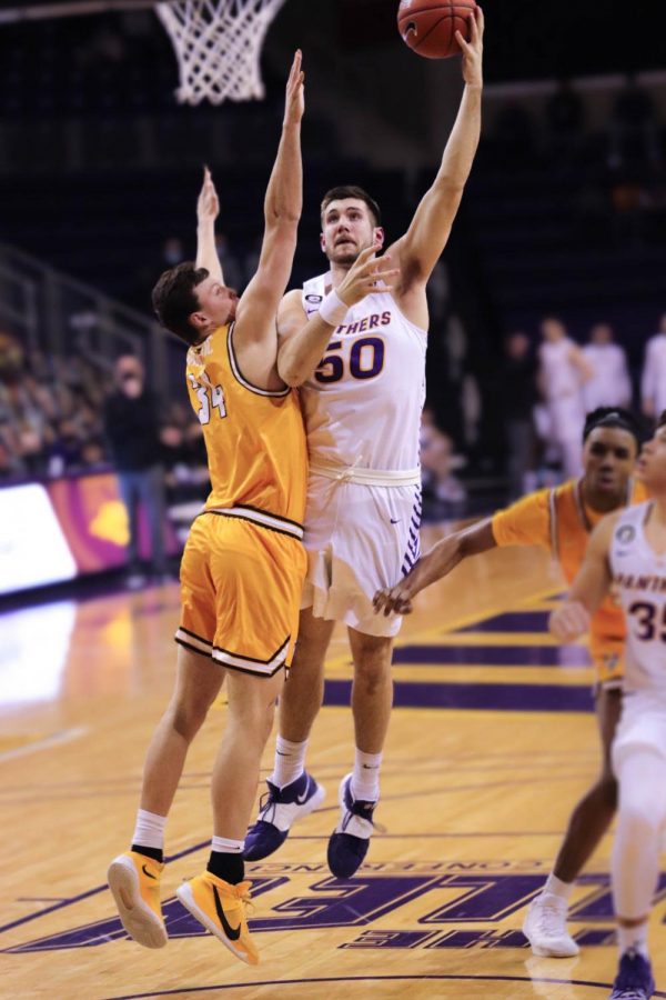 Junior Austin Phyfe led the Panthers in rebounds with seven in Sundays contest against Valparaiso.