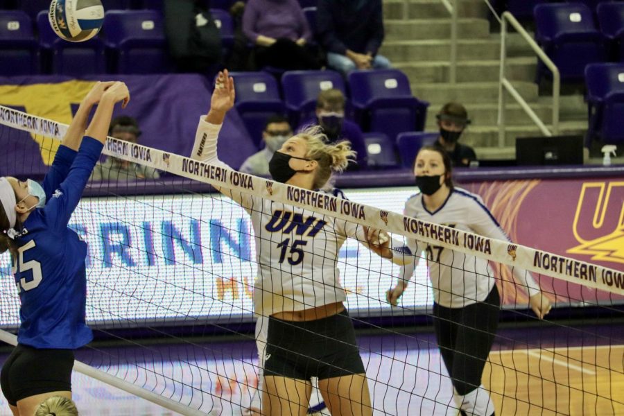 Opposite hitter Carly Spies had 10 kills and two blocks for the Panthers in Mondays matchup against Missouri State.