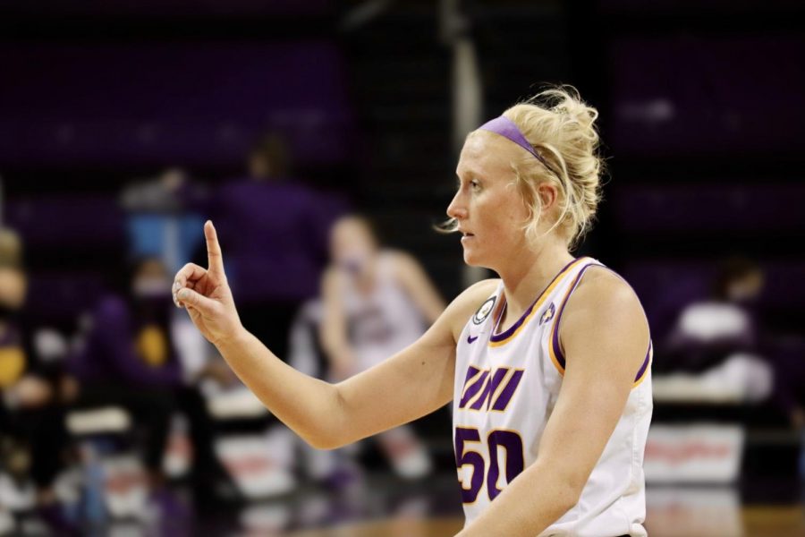 UNIs Megan Maahs was honored last Sunday for Senior Day following the Panthers 96-48 victory over Evansville.