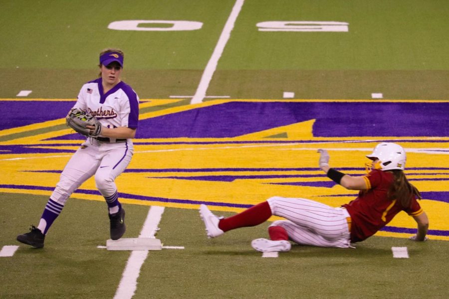 UNI softball had a promising start at Saturdays game, but fell short in Sundays.