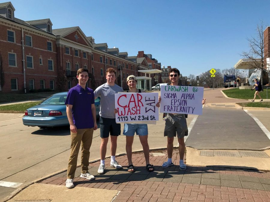 Members of the Sigma Alpha Epilson rang in the warm weather by hosting a car wash open to all members of the community. 