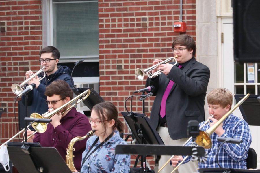 UNI Jazz Studies shared a collection of pieces at their outdoor concert on Friday, April 23.