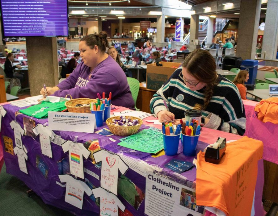 The Clothesline Project will be a three day event held on campus. Students are encouraged to participate by going to tables set up in the Union from 10 a.m.-1 p.m. and write messages on T-shirts of their own experience or messages of encouragement and solidarity.