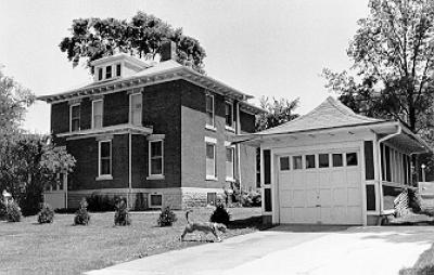 The north side of the Alumni House and garage in 1974.