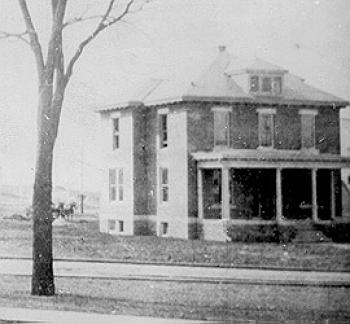 According to the Rod Library, this is an early photo of the Superintendents House taken between 1907 and 1915. It was built for the Superintendent of Buildings and Grounds.