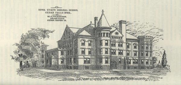 This is a drawing of the building published in the Normal Eyte in 1895. 