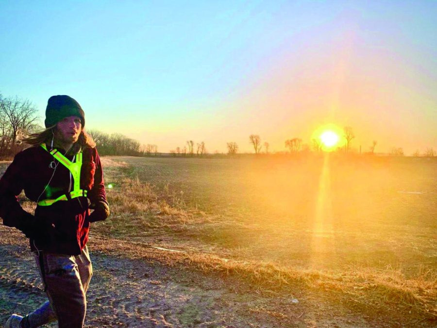 Paul Noble ran 279.85 miles across Iowa over Spring Break, setting a new record for the fastest time run across the state. Noble averaged 70 miles per day and averaged two and five hours each night.