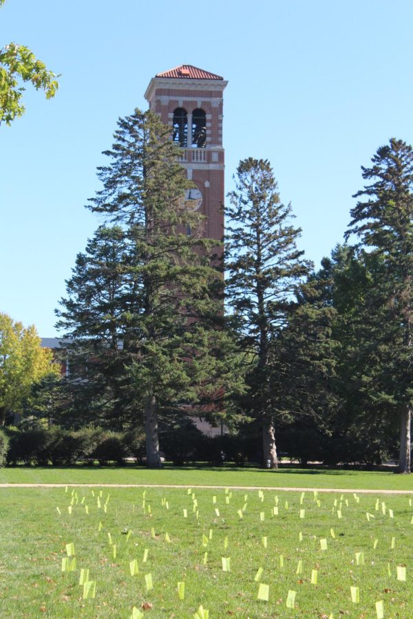 Active Minds, established in 2016, hosts events to bring awareness to mental health like the Field of Flags where students write positive messages and put them on Lawther Field