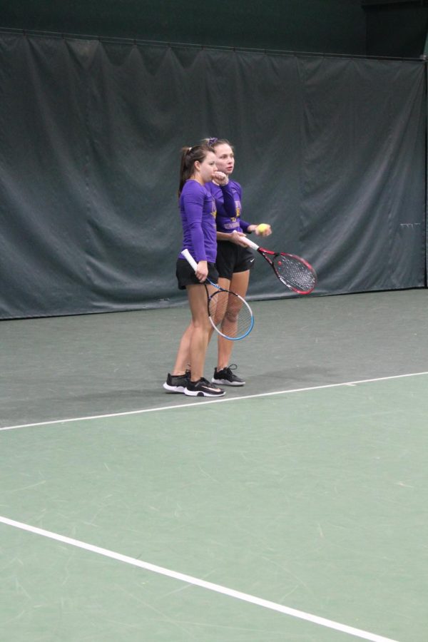 The+UNI+womens+tennis+team+hosted+Bradley+and+Illinois+State+at+the+Black+Hawk+Tennis+Club+this+past+weekend.+They+hosted+Senior+Day%2C+honoring+Olivia+Fain+and+Emma+Carr+for+their+senior+sendoffs.