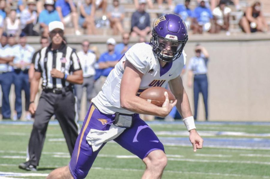 Quarterback Theo Day completed 20 of his 32 pass attempts for 286 yards with two touchdowns and one interception in UNIs 48-17 loss to Air Force. 