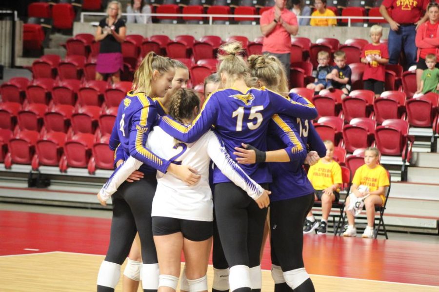 The Panthers during their 3-1 victory over Iowa State on Tuesday. The win over the Cyclones gave UNI their fourth consecutive win. 